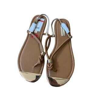 NWT INC Sandals Tan and Gold 7.5